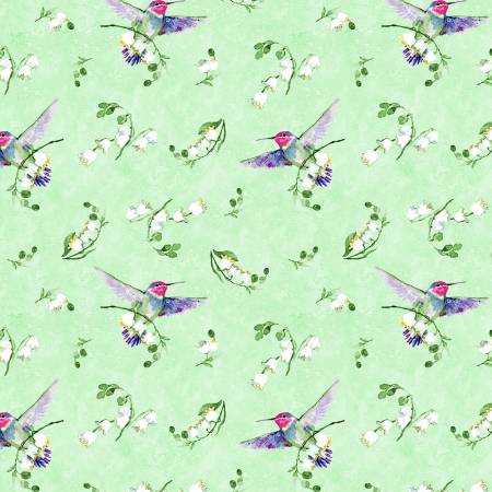 Floral Flutter 39912-717 Lily of the Valley Toss Green