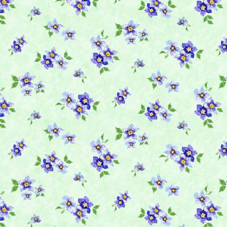Floral Flutter 39913-767 Pansy Toss Green