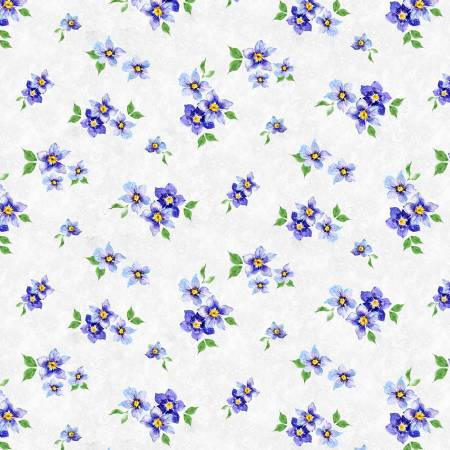 Floral Flutter 39913-967 Pansy Toss Light Gray