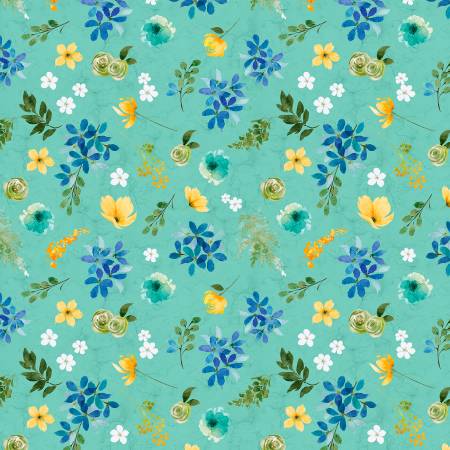 Sunlit Serenade Teal Large Floral 40772-745