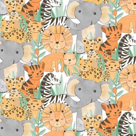Safari Snuggles Packed Critters White 42028-187