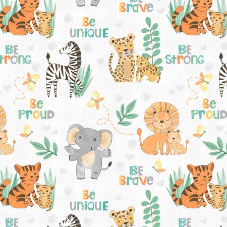 Safari Snuggles Critters All Over Gray 42029-985