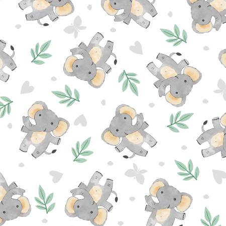 Safari Snuggles Elephant Toss White 42030-197