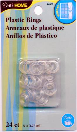 Plastic Clear Rings 1/2in 24ct