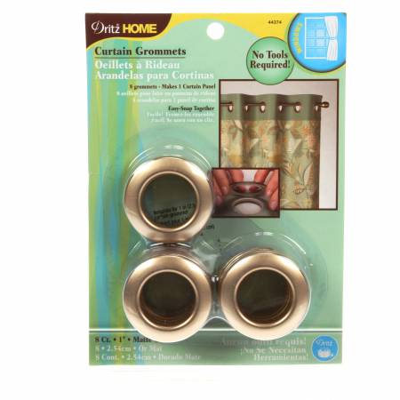 Curtain Grommets Matte Gold 1"