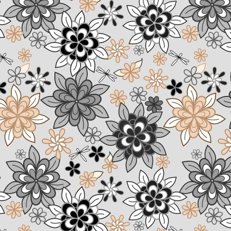 Cottage Reverie 48551-920 Large Floral Light Gray