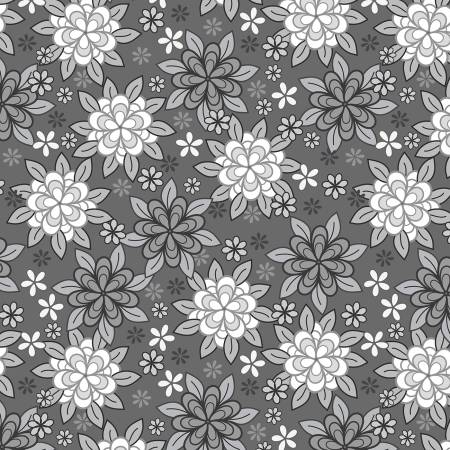 Cottage Reverie 48552-919 Packed Florals Dark Gray