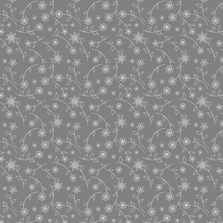 Cottage Reverie 48555-991 Small Floral Toss Gray