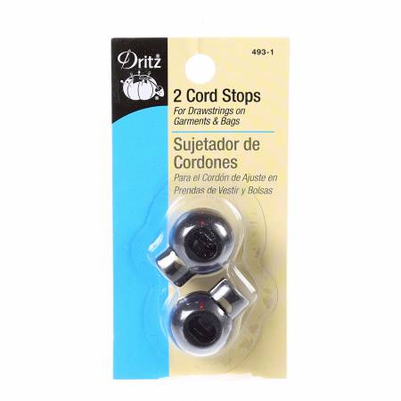 Cord Stops - Black Round