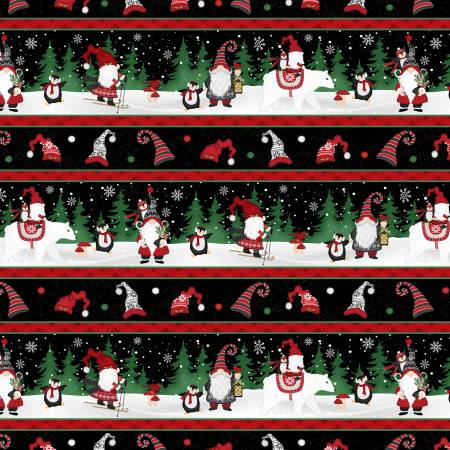 Snowy Gnomies 49370-973 Repeating Stripe Multi