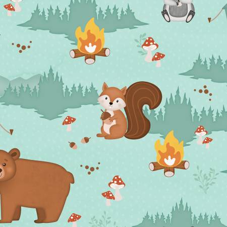Woodland Whimsy 49380-772 Scenic Animals Teal