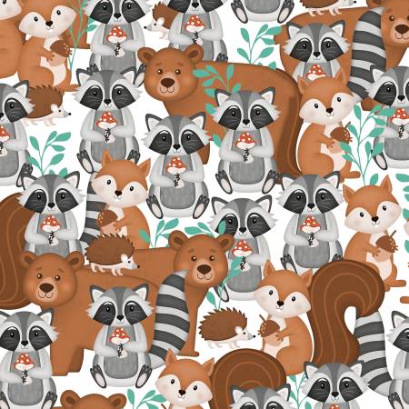 Woodland Whimsy 49381-192 Packed Animals White