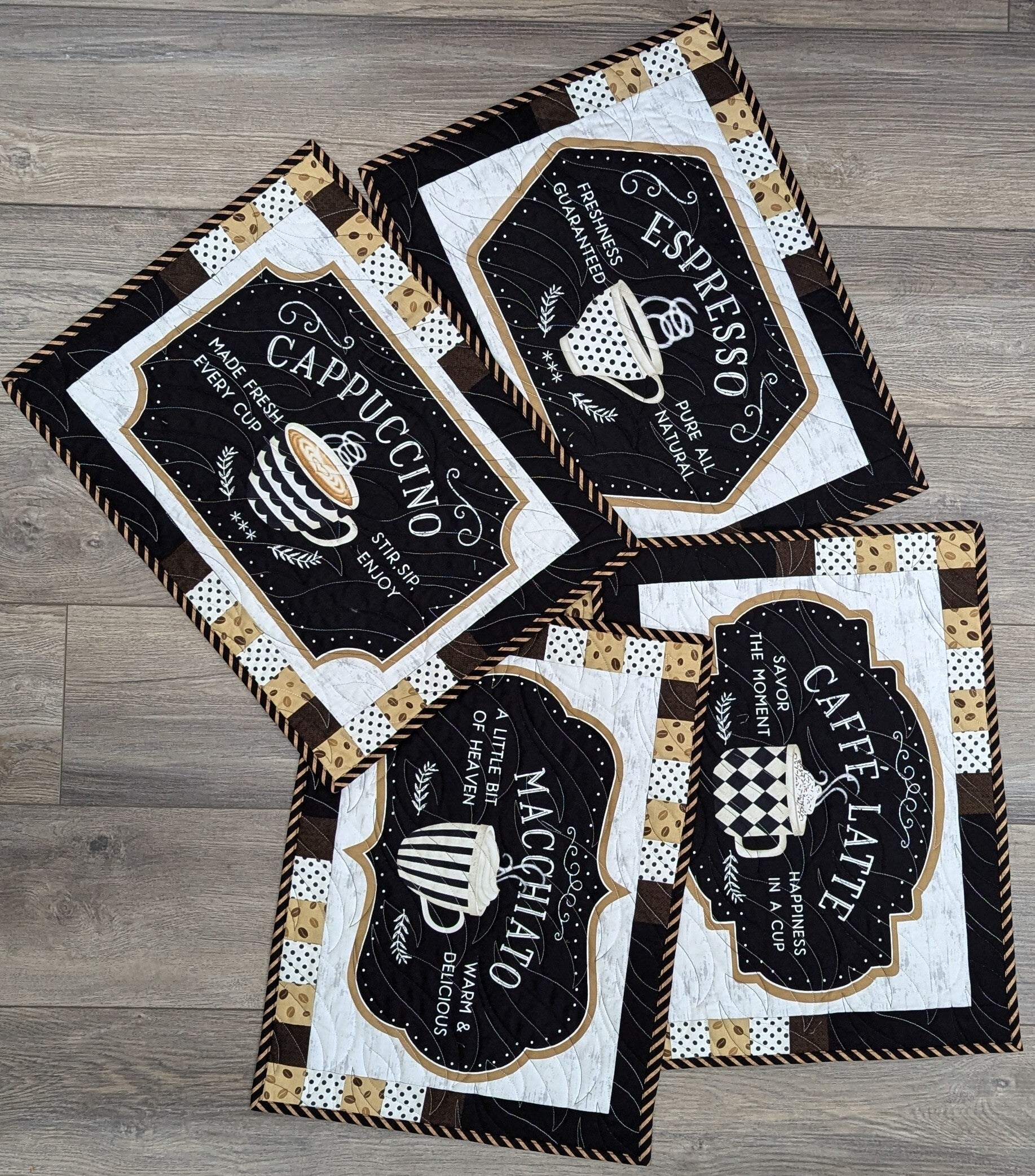 (4) Coffee Placemats Size: 14" x 19"