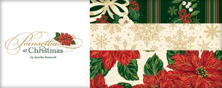 Poinsettias at Christmas Charm Pack