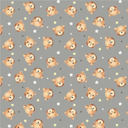 Sweet Dreams Grey Baby Bear Flannel 53873F-3