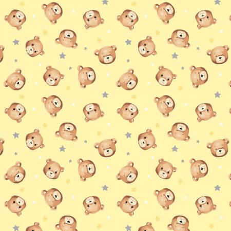 Sweet Dreams Pale Yellow Baby Bear Flannel 53873F-4