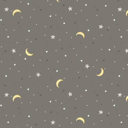 Sweet Dreams Dark Grey Night Sky Flannel 53874F-6