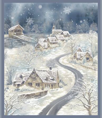 Winter Whisper 54678DPP-1 Multi Winter Town Puff Panel, 36in x 42in