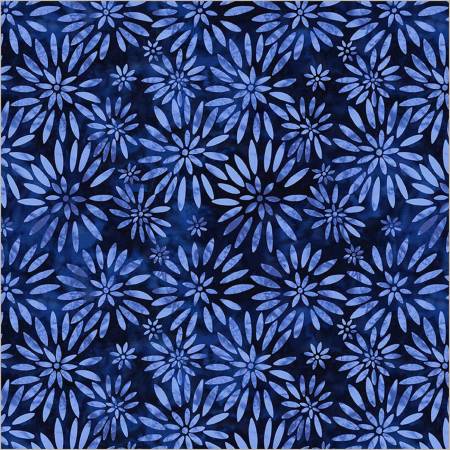 108" Wide Quilt Back - Twinkling Daisies Indigo Cotton 55108DW-1DES