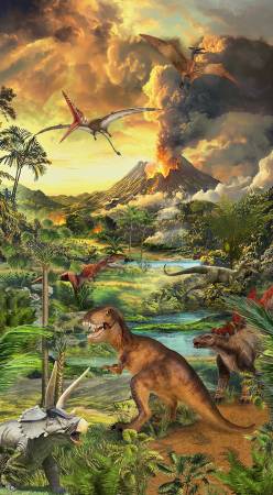 Prehistoric Paradise 55155DP-1 Lush Greens A Window into the Past