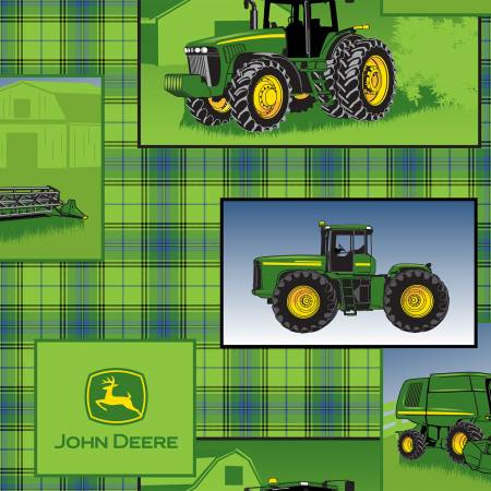John Deere Plaid Patch