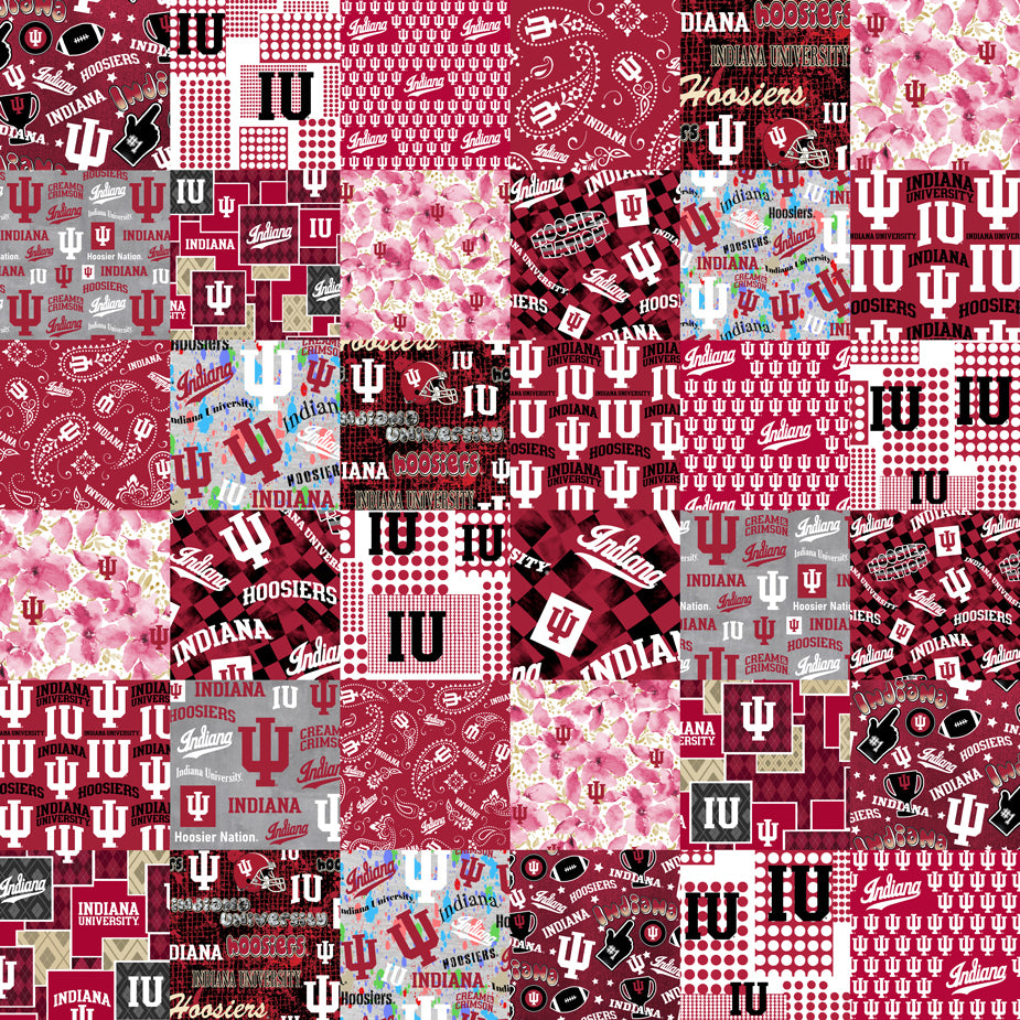 60" Wide Indiana University Collegiate Cheater Quilt