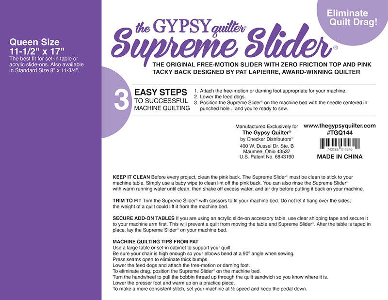 Supreme Slider 11 1/2" x 17" for Free Motions and Ruler Work Quilting