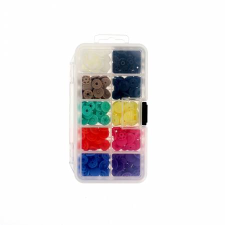 Finger Snap Buttons 13mm 1/2in Assorted Colors 80ct
