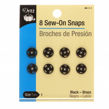 Snap Sew-On Size 1 Black