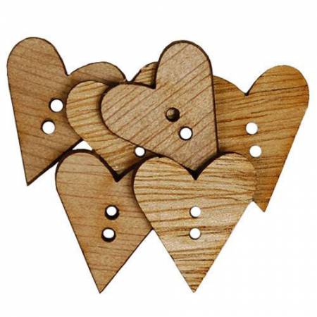 Wood Heart Buttons