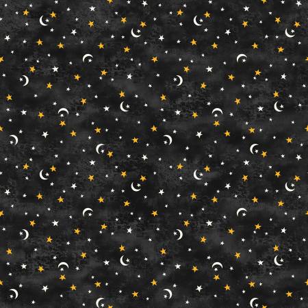 Camping Gnomes Dark Charcoal Night Time Stars 8251S-99
