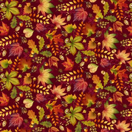 Autumn Field Burgundy Autumn Leaves 8369-89