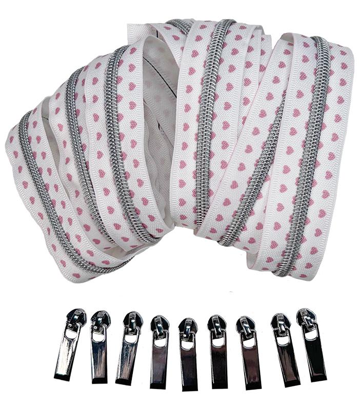 Pink Heart Zipper Pack 3yd