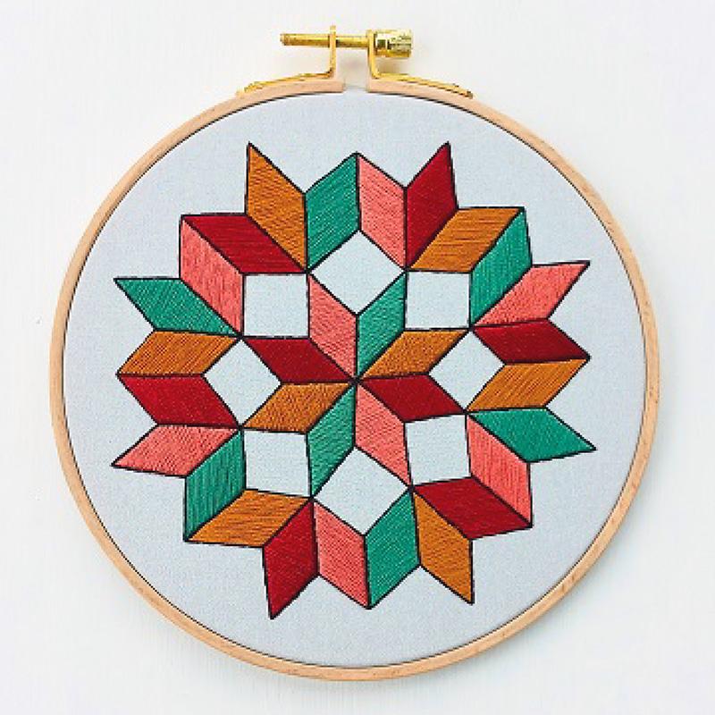 Hand Embroidery Kit Quilted Wheel