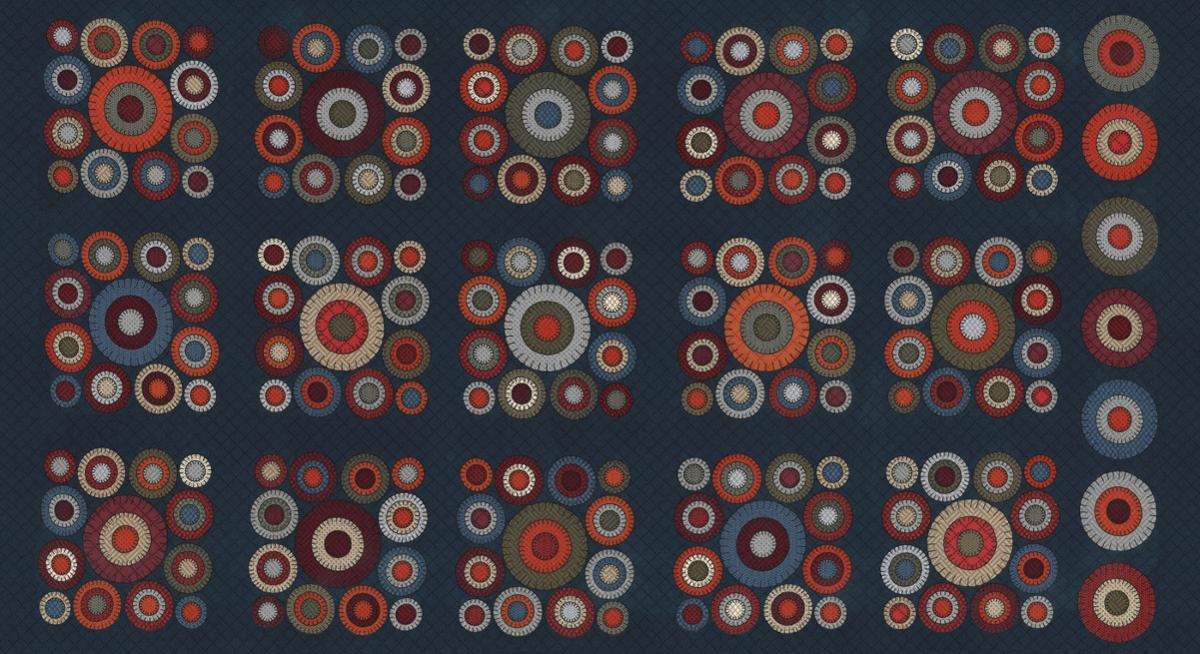 Prairie Gatherings Flannel  Pan Indigo 49319-16F