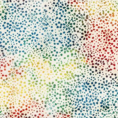 Rainbow Daisy Dots Batik 878Q-15