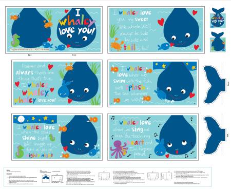 Huggable & Loveable 15 8836BPS-01I Whaley Love You Book Panel