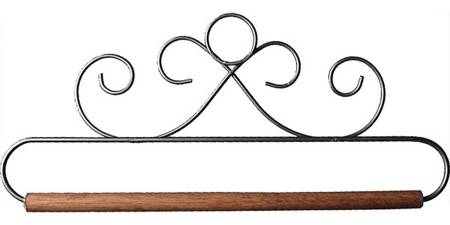 6-1/2in French Curls Gray Fabric Holder
