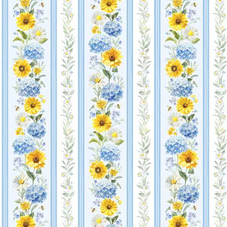 Bees & Blooms Multi Repeating Stripe 89281-415
