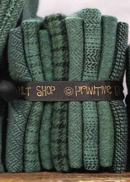 (8) 8" x 14" Wool Piece Bundle Blue Spruce
