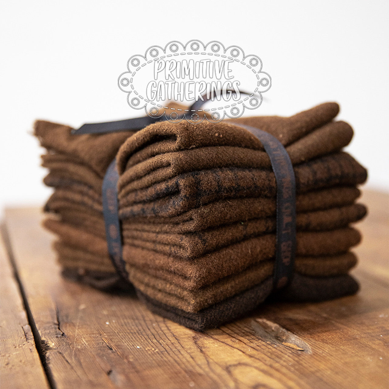 (8) 8" x 14" Wool Piece Bundle Chocolate