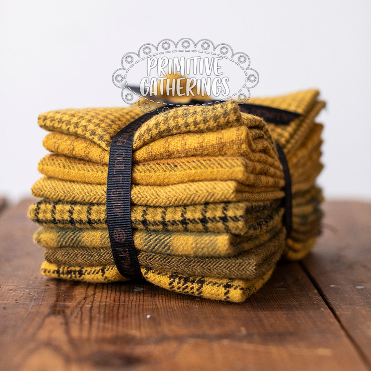 (8) 8" x 14" Wool Piece Bundle Goldstar