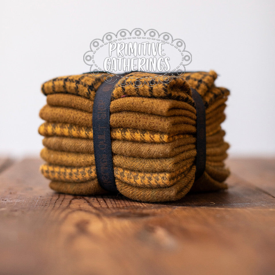 (8) 8" x 14" Wool Piece Bundle Honeycomb