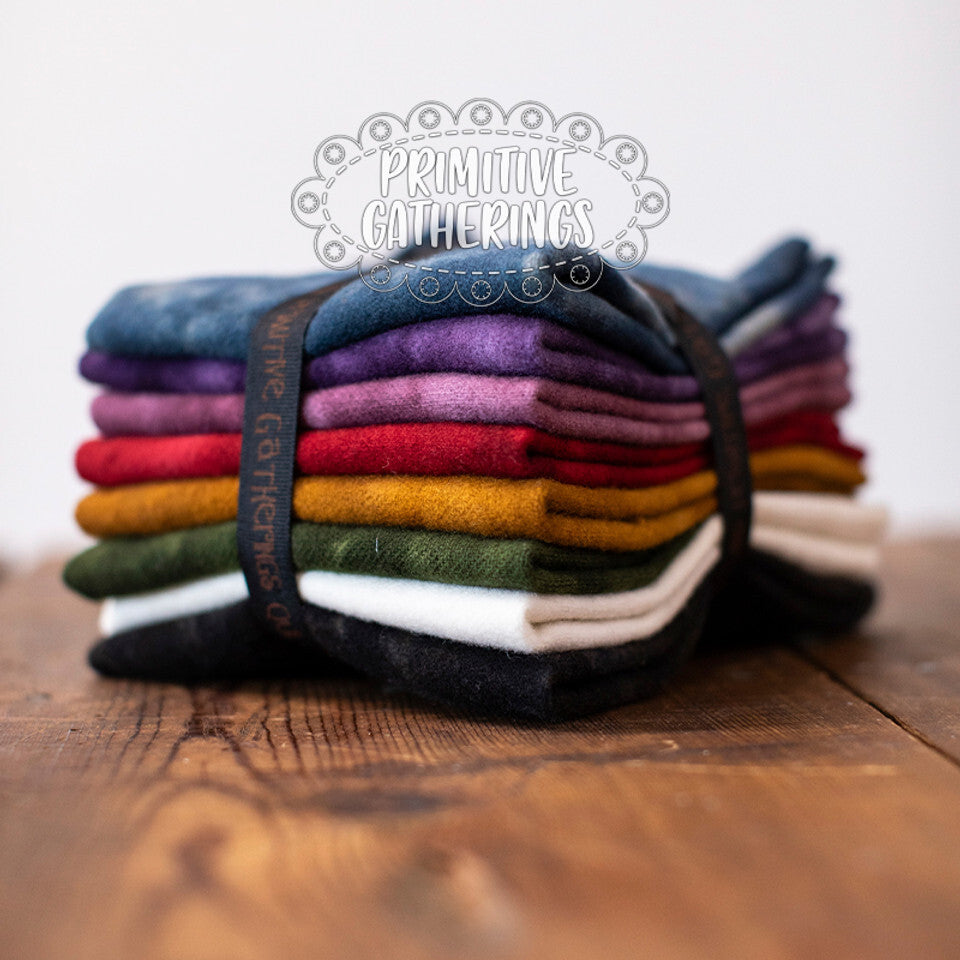 (8) 8" x 14" Wool Piece Bundle Popular #1