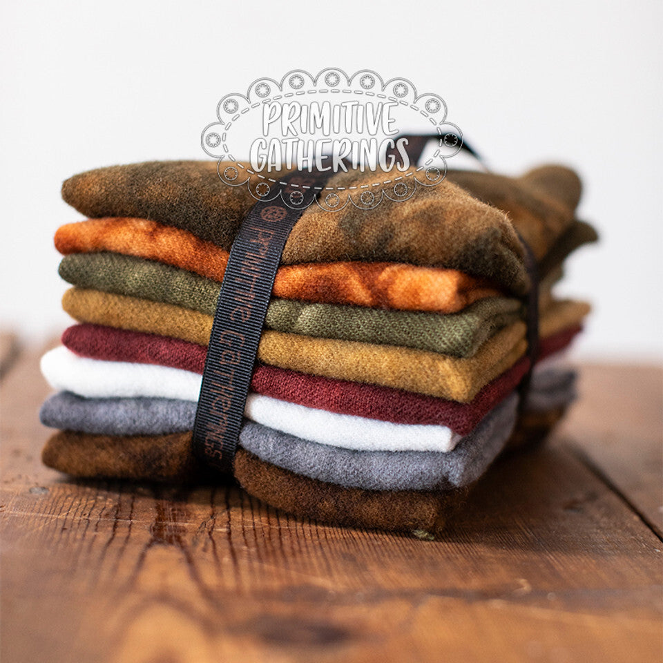 (8) 8" x 14" Wool Piece Bundle Popular #2