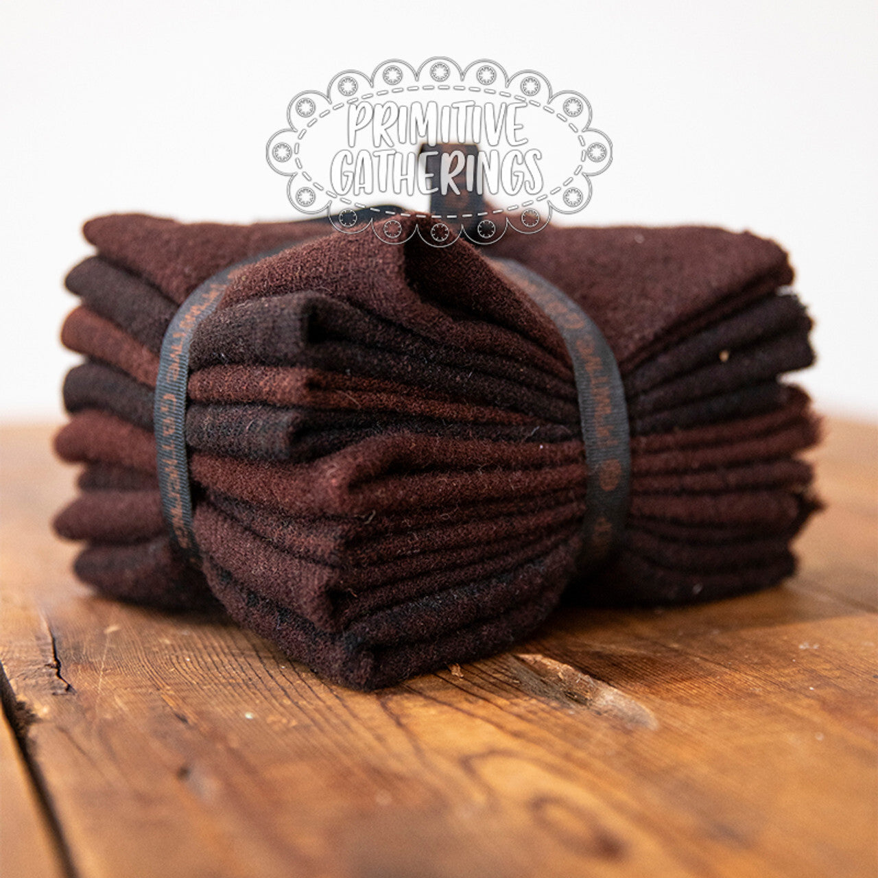 (8) 8" x 14" Wool Piece Bundle Walnut