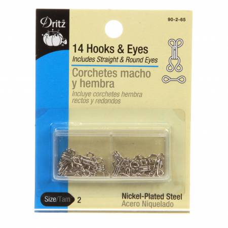 Hooks Eyes & Loops Nickel Size 2