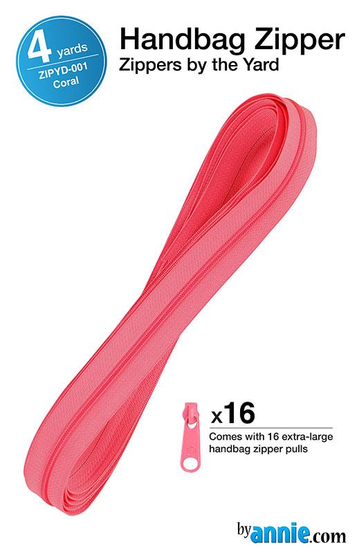Zipper by the Yard Coral