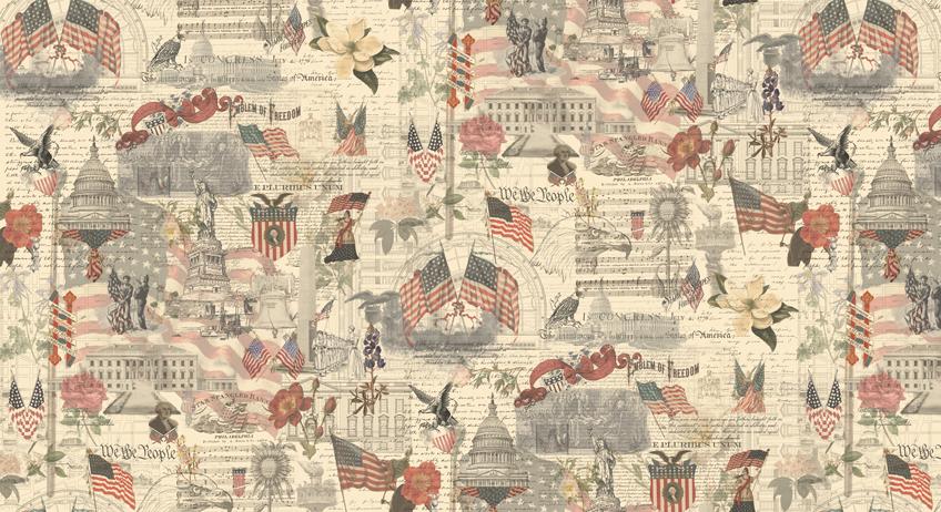 3 Sisters Patriotic Porcelain 44372 11 Moda #1
