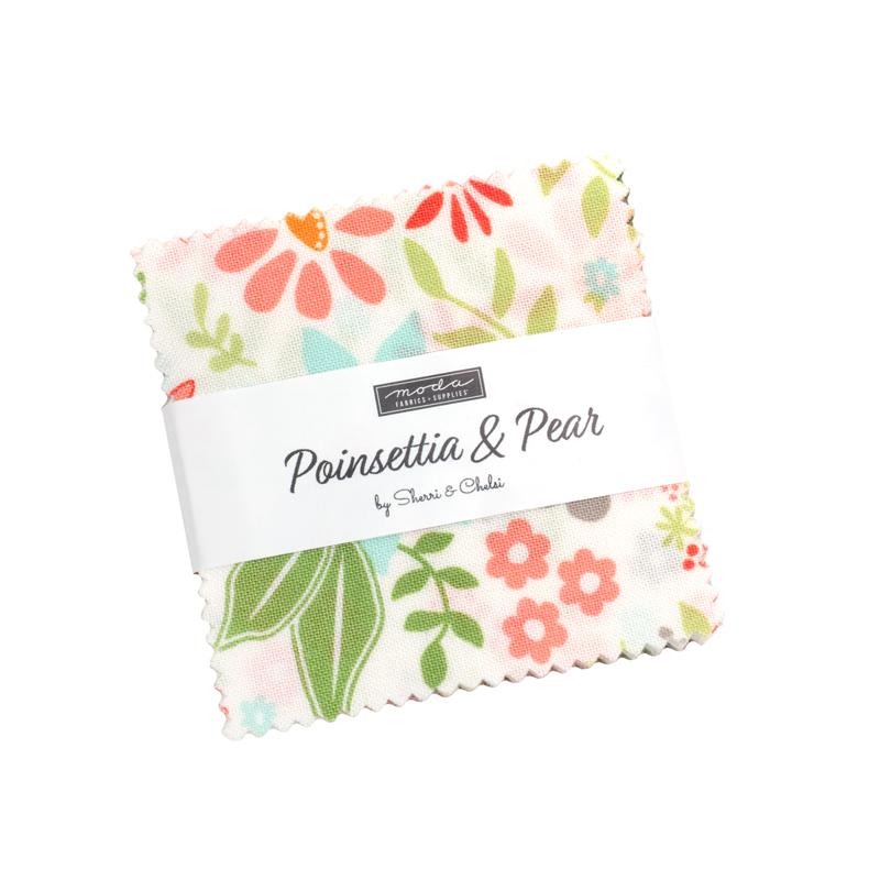 Poinsettia and Pear Mini Charm